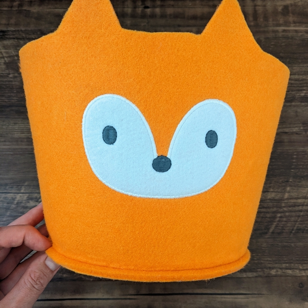 Cloud Island Orange Fox Felt Storage Bin
